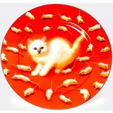 Or Assiettes de Dîner Seletti Porzellan-Speiseteller Kitten Taille Unique Rouge Assiette de Dîner