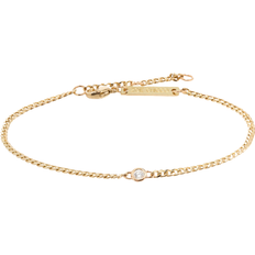 Zoe Chicco Extra Small Curb Chain Bracelet - Gold/Diamond