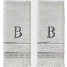 Stripes Towels SKL Home Casual Monogram B Guest Towel White (66.04x40.64)