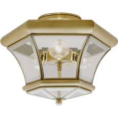 Brass Ceiling Lamps Livex Lighting Monterey Ceiling Flush Light 13"