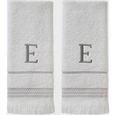 SKL Home Casual Monogram E Guest Towel White (66.04x40.64cm)