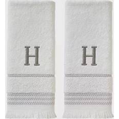 SKL Home Casual Monogram H Guest Towel White (66.04x40.64cm)