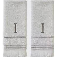 SKL Home Casual Monogram I Guest Towel White (66.04x40.64cm)