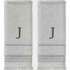 Stripes Towels SKL Home Casual Monogram J Guest Towel White (66.04x40.64)