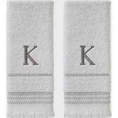 SKL Home Casual Monogram K Guest Towel White (66.04x40.64cm)