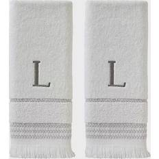 SKL Home Casual Monogram L Guest Towel White (66.04x40.64cm)