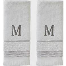 Stripes Towels SKL Home Casual Monogram M Guest Towel White (66.04x40.64)