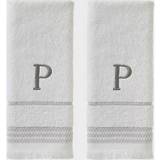 Stripes Towels SKL Home Casual Monogram P Guest Towel White (66.04x40.64)