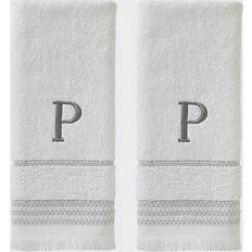SKL Home Casual Monogram P Guest Towel White (66.04x40.64cm)
