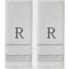 SKL Home Casual Monogram R Guest Towel White (66.04x40.64cm)