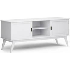 White TV Benches Simpli Home Draper TV Bench 60x26"