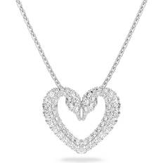 Jewellery Swarovski Una Heart Pendant Necklace - Silver/Transparent