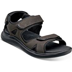 Brown - Men Sport Sandals Nunn Bush Rio Vista Three Strap River - Brown