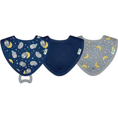 Gray Drool Bibs Green Sprouts Muslin Stay-dry Teether Bibs made from Organic Cotton Blue Owl 3 pack