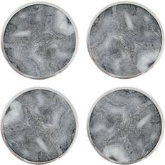 Marmor Glasbrikker Hilke Collection Black Marble Coasters 4 Stk Nikkelbelagt Messing Dækkeservietter & Coasters Marmor Sort 1989-002 Glasbrik 4stk