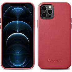 Iphone 12 pro max cover magsafe Icarer læder cover til iPhone 12 Pro Max rød (MagSafe kompatibel)