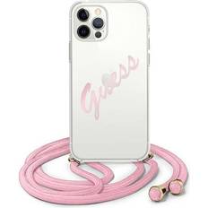 Guess Script Vintage Hard Case iPhone 12/12 Pro Rosa GUHCP12MCRTVSPI