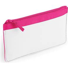 Rosa Estuches para lápices BagBase Plain Sublimation Pencil Case (One Size) (Fuchsia)