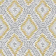 Graham & Brown Superfresco Aztec Geo Grey Ochre Wallpaper