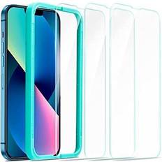 ESR esr tempered-glass screen protector compatible with iphone 13 and iphone 13 pro, with easy installation frame, ultra tough, clear, 3 pack