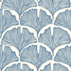 Wallpapers Tempaper Feather Palm Wallpaper in Blue/Ivory