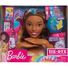 Dolls & Doll Houses Barbie Tie-Dye Deluxe Styling Head Brunette Hair with Blue Highlights