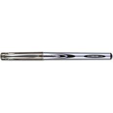 Silver Ballpoint Pens Universal Stick Gel Pen, Medium 0.7mm, Black Ink, Silver/Black Barrel, Dozen