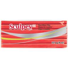 Red Polymer Clay Sculpey III 8 oz, Red Hot Red