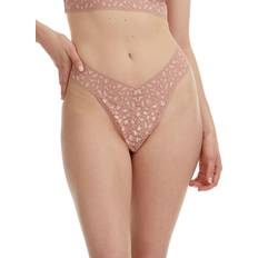 Hanky Panky Cross Dyed Leopard Original Rise Thong - Desert Rose/White