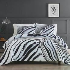 Vince Camuto Muse Duvet Cover White, Black (233.68x243.84)