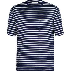 Icebreaker Granary Short Sleeve Pocket Stripe T-shirt - MidNight Navy/Snow