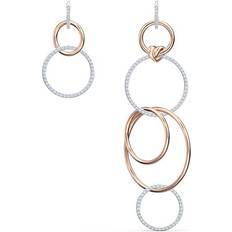 Swarovski Lifelong Heart Hoop Earrings - Silver/Rose Gold/Transparent