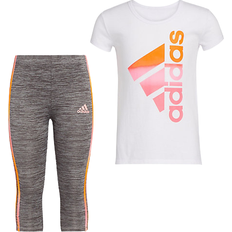 Adidas Girls Other Sets Children's Clothing adidas Infant Winning 3-Stripe Short Sleeve Shirt & Tight Set - White/Multi