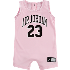 Nike 18-24M Jumpsuits Children's Clothing Nike Infant Jordan Jersey Romper - Pink Foam/Black (656169-A9)