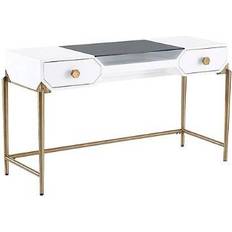 Glass - Gold Writing Desks TOV Furniture Bajo Writing Desk 18x52"