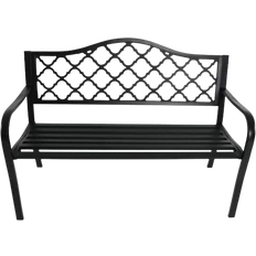 Black Settee Benches Sunnydaze Lattice Settee Bench 50x35"