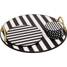 Sottobicchieri In Legno Bianco E Nero In Set Di 8 Pezzi Sottobicchiere
