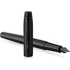 Parker IM Metallic Black Black PVD Fountain pen F blue