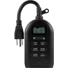 Best Timers GE myTouchSmart Outdoor/Indoor Plug-In Timer, Black, 26898-P2