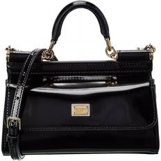 Dolce & Gabbana Sicily Small Patent Satchel Black