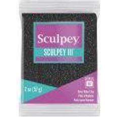 Black Clay Sculpey III Black Glitter, 2 oz