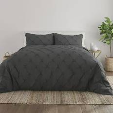 Textiles Home Collection Pinch Pleat 3-pack Duvet Cover Gray (243.84x243.84)