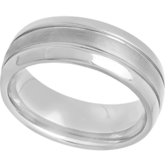 Silver Plated - Wedding Rings C&C Jewelry Grooved Wedding Band Ring - Silver