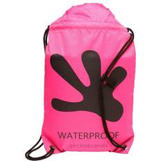 Gecko Drawstring Waterproof Backpack - Neon Pink/Black