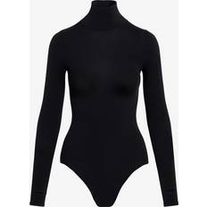 Algodón Ropa interior moldeadora Commando Ballet Turtleneck Bodysuit Thong - Black