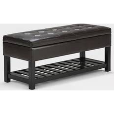 Simpli Home Cosmopolitan Leather Storage Bench 110.5x48cm