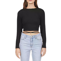 Sanctuary All Tied Up Knit Top - Black