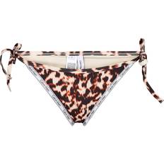 Brune - Dame Bikinier Calvin Klein Logo Tape Tie Side Bikini Bottom - Animal