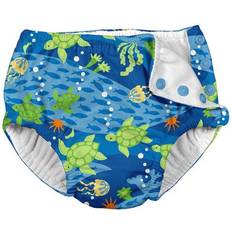 Babies Swim Diapers Green Sprouts Snap Reusable Absorbent Swim Diaper - Royal Blue Turtle Journey