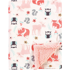 Baby Blankets on sale Hudson Plush Blanket with Sherpa Back Girl Pink Forest